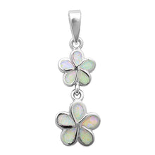 Load image into Gallery viewer, Sterling Silver White Opal Plumeria Pendant And Width 26x11mm