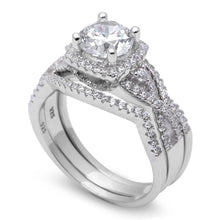 Load image into Gallery viewer, Sterling  Silver Fine 1.50Ct White Cz 3 Ring Set Silver Ring With CZ Stones