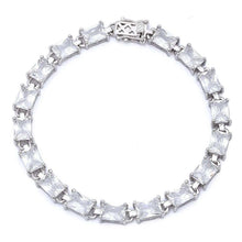 Load image into Gallery viewer, Sterling Silver 17.50ct Radiant Cut Cz .925 Bracelet 7 1/4  Long