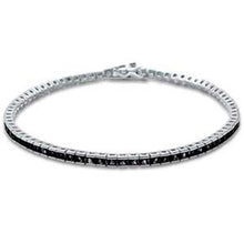 Load image into Gallery viewer, Sterling Silver Elegant Princess Black Onyx .925 Tennis BraceletAnd Length 7.5 inch