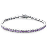 Sterling Silver Elegant Amethyst Bracelet