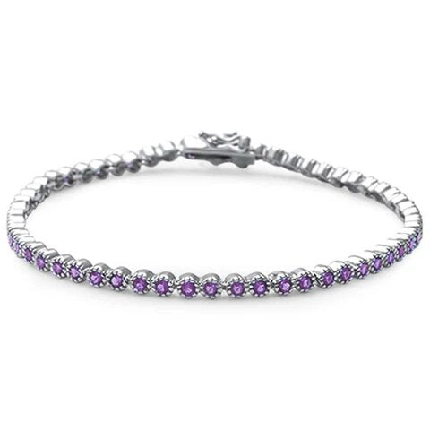 Sterling Silver Elegant Amethyst Bracelet