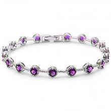 Load image into Gallery viewer, Sterling Silver Elegant Round Amethyst Bracelet