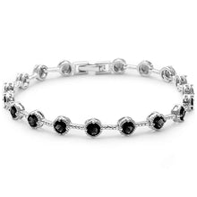 Load image into Gallery viewer, Sterling Silver Elegant Round Black Onyx .925 Tennis BraceletAnd Length 7 inch