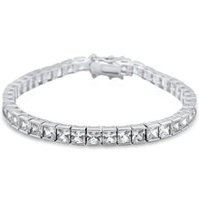 Load image into Gallery viewer, Sterling Silver Elegant Princess Cut Bar Set Tennis Bracelet