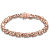 Sterling Silver Rose Gold Plated Oval Morganite Bracelet