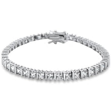 Load image into Gallery viewer, Sterling Silver Elegant Princess Cut Bar Set Tennis Bracelet