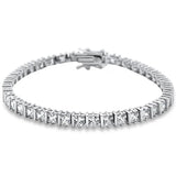 Sterling Silver Elegant Princess Cut Bar Set Tennis Bracelet
