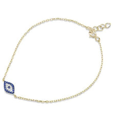 Load image into Gallery viewer, Sterling Silver Trendy Yellow Gold Plated Blue Sapphire Evil Eye Bracelet