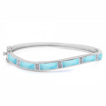 Load image into Gallery viewer, Sterling Silver Natural Larimar Bangle Bracelet