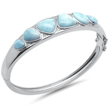 Load image into Gallery viewer, Sterling Silver Natural Larimar  Bangle Bracelet