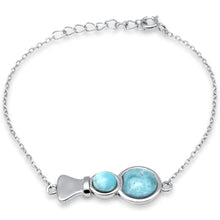 Load image into Gallery viewer, Sterling Silver Natural Larimar Adjustable Bracelet