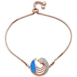 Sterling Silver White Opal And Cubic Zirconia Bracelet