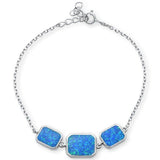 Sterling Silver Blue Opal Bracelet