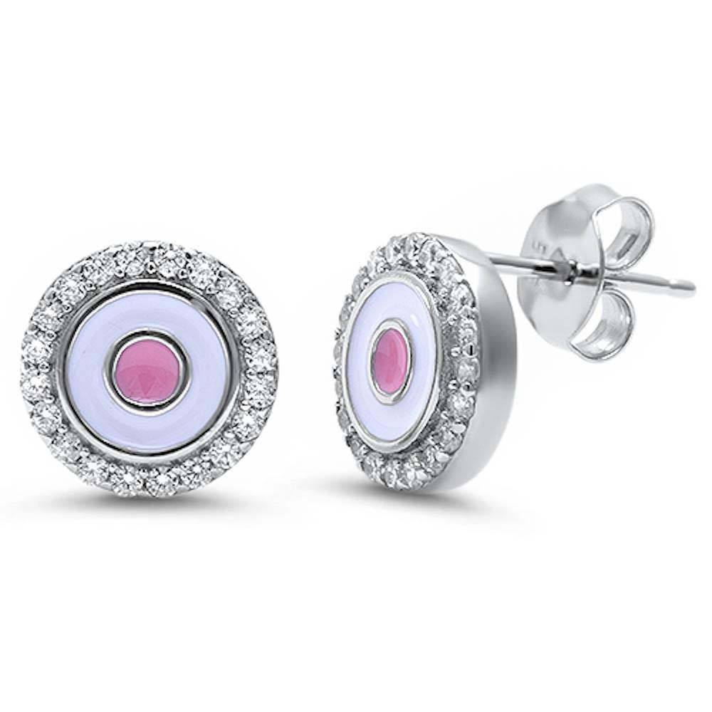 Sterling Silver New Round Cubic Zirconia EarringAnd Thickness 10mm