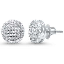 Load image into Gallery viewer, Sterling Silver Micro Pave 10MM Round Screw Back Studs Earring