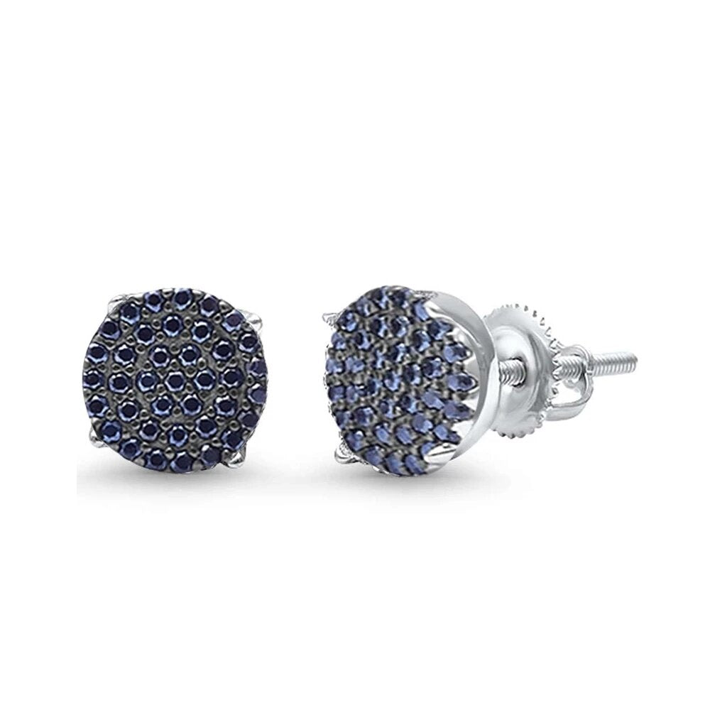 Sterling Silver Black Micro Pave Earrings