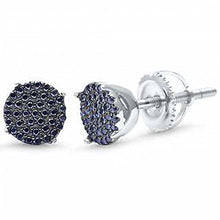 Load image into Gallery viewer, Sterling Silver Black Onyx Round Micro Pave EarringsAnd Thickness 6mm