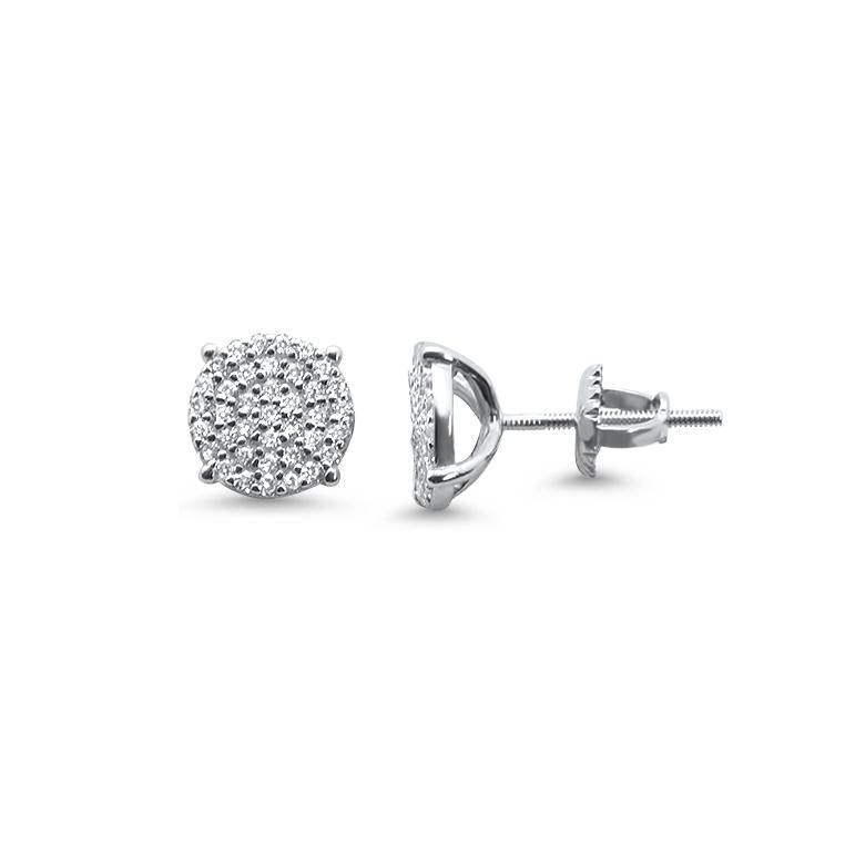 Sterling Silver 4mm Micro Pave Round CZ Stud Earrings