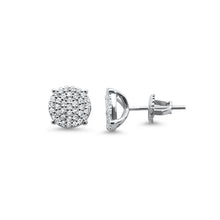 Load image into Gallery viewer, Sterling Silver 4mm Micro Pave Round CZ Stud Earrings
