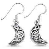 Sterling Silver Plain Half Moon Filigree Earrings
