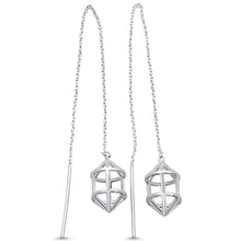 Load image into Gallery viewer, Sterling Silver Plain Unique Drop Dangle Earrings