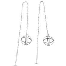 Load image into Gallery viewer, Sterling Silver Plain Unique Drop Dangle Earrings