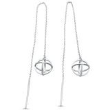 Sterling Silver Plain Unique Drop Dangle Earrings