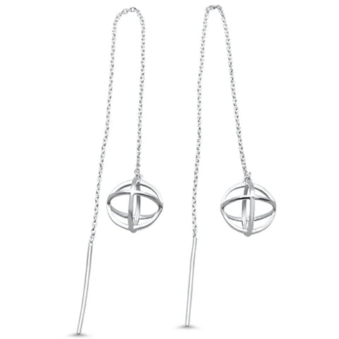Sterling Silver Plain Unique Drop Dangle Earrings