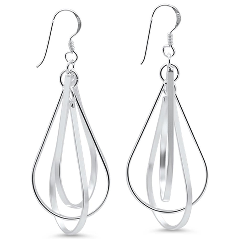 Sterling Silver Plain Drop Dangle Swirl Earrings