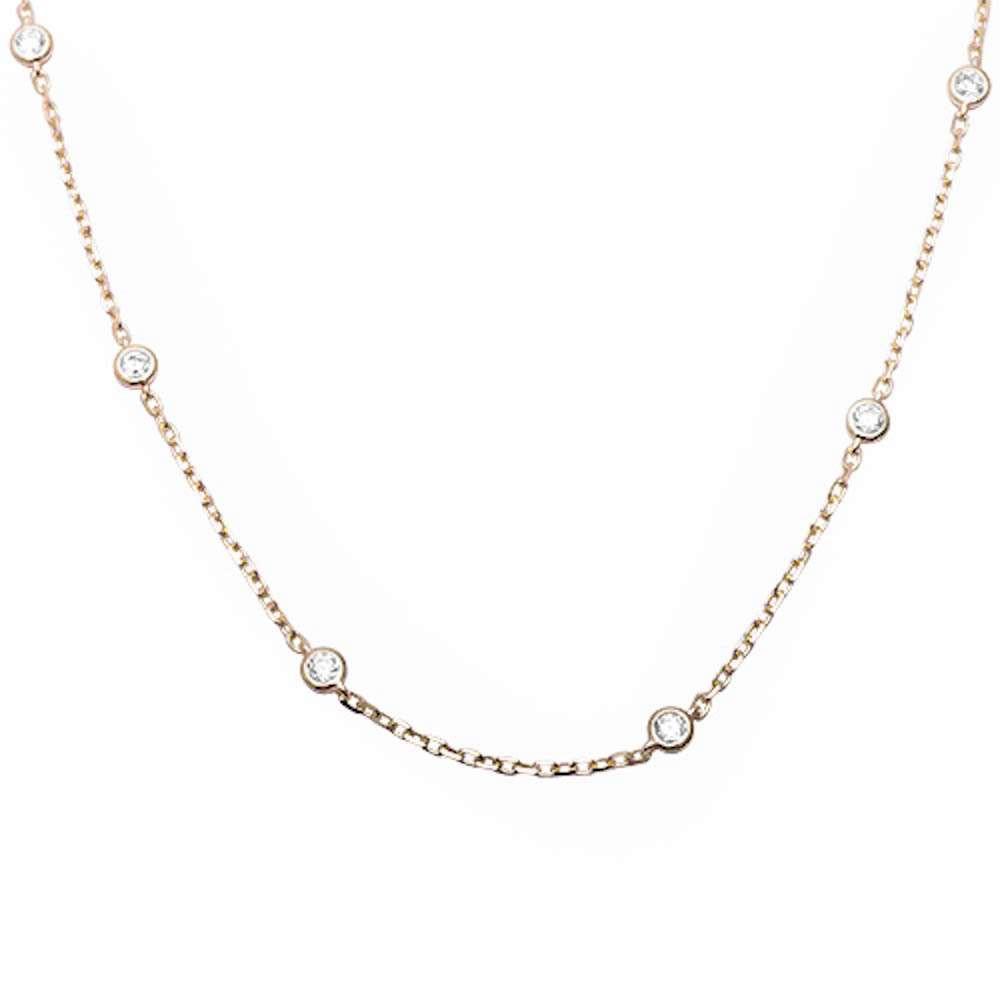 Sterling Silver Yellow Gold-Plated Bezel Set Cubic Zirconia Pendant Necklace with 1.5  Extension