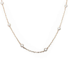 Load image into Gallery viewer, Sterling Silver Yellow Gold-Plated Bezel Set Cubic Zirconia Pendant Necklace with 1.5  Extension