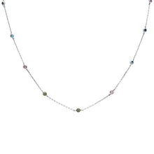 Load image into Gallery viewer, Sterling Silver Yellow Gold 15.50CT 3 Prong Round Cubic Zirconia Necklace
