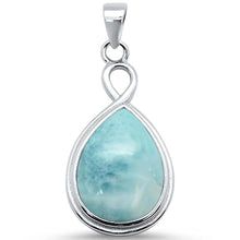 Load image into Gallery viewer, Sterling Silver Pear Natural Larimar Pendant