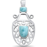 Sterling Silver Natural Larimar Pendant