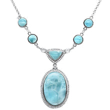 Load image into Gallery viewer, Sterling Silver Natural Larimar Pendant Necklace