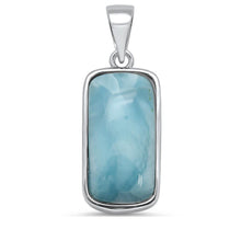 Load image into Gallery viewer, Sterling Silver Elegant Modern Natural Larimar Pendant - silverdepot