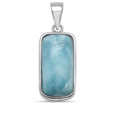 Sterling Silver Elegant Modern Natural Larimar Pendant