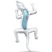 Load image into Gallery viewer, Sterling Silver Natural Larimar Lizard Pendant