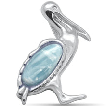 Load image into Gallery viewer, Sterling Silver Pelican Natural Larimar Pendant