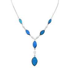Load image into Gallery viewer, Sterling Silver New Blue Opal Pendant Necklace