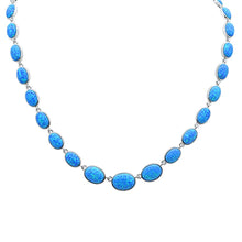Load image into Gallery viewer, Sterling Silver Blue Opal Necklace
