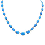 Sterling Silver Blue Opal Necklace