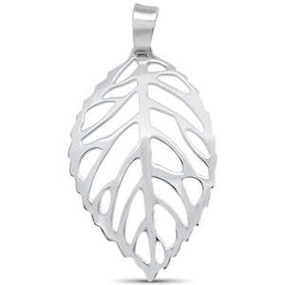 Sterling Silver Plain Leaf Design Pendant