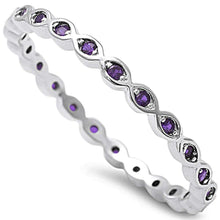 Load image into Gallery viewer, Sterling Silver Amethyst Eternity BandAndWidth 2mm