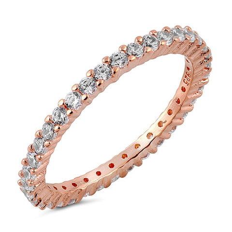 Sterling Silver Stackable ETERNITY Rose Gold