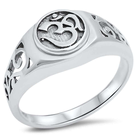 Sterling Silver Om Symbol Ring