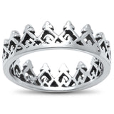 Sterling Silver Trendy Celtic Plain Crown .925 RingAnd Width 5mm