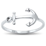 Sterling Silver Plain Anchor RingAndWidth 8mm
