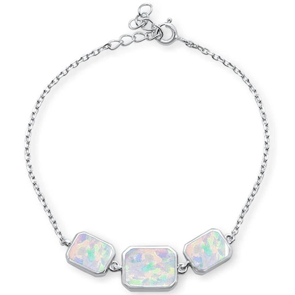 Sterling Silver White Opal Bracelet